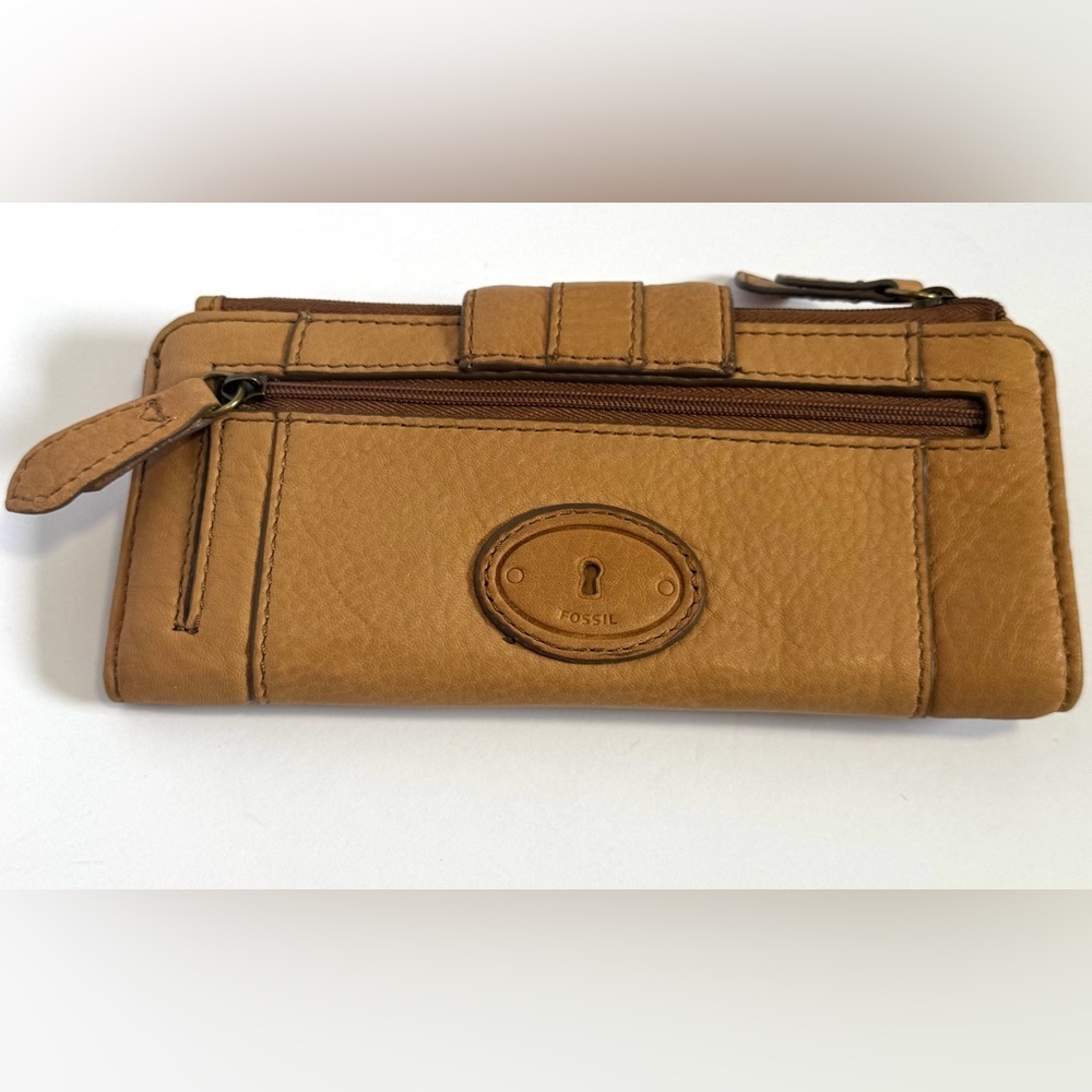 Fossil Wallet Leather Women Tate Clutch Light Tan - Picture 2 of 10